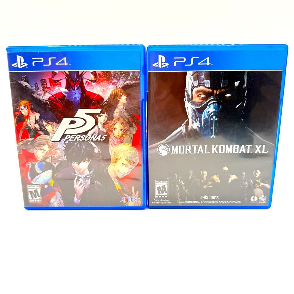 Sony PS4 Persona‎ 5 & Mortal Kombat XL Dual Game Set - Blue Cases